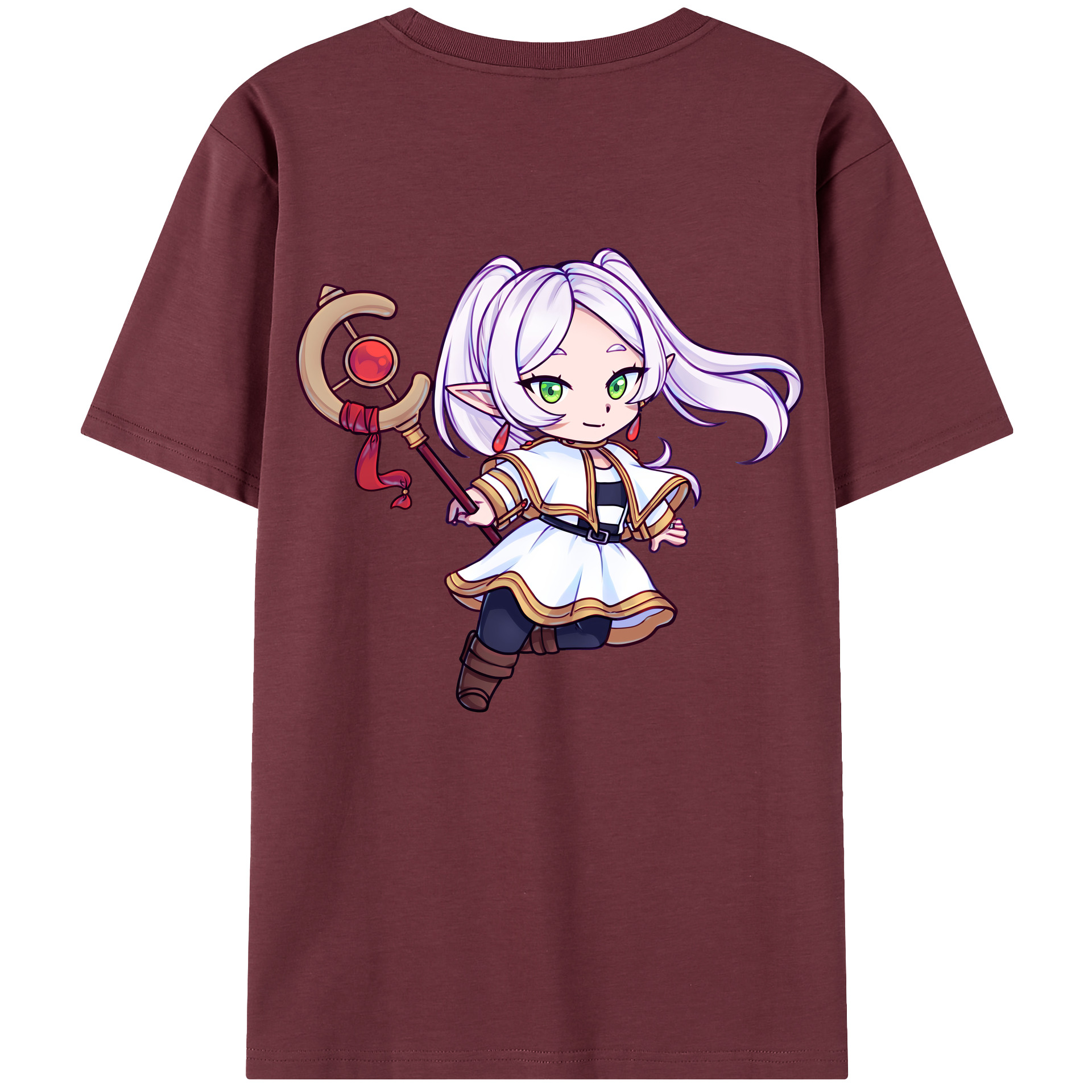 （画像用） 葬送のフリーレン Frieren 綿100％半袖Tシャツ（背面プリント）